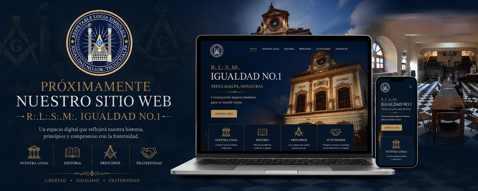 Próximamente nuestro sitio web · R:.L:.S:.M:. Igualdad No. 1